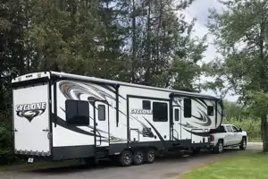 Lindsay's Heartland Cyclone Toy Hauler Fifth Wheel