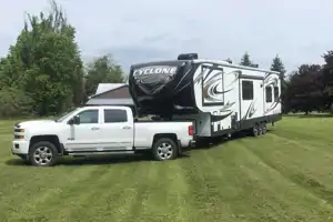 Lindsay's Heartland Cyclone Toy Hauler Fifth Wheel