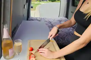 Off-Grid Luxury Sprinter 2024 conversion, Full Shower and Kitchen