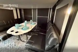 SPORTSTER Toy Hauler with 2 Queen Beds, U-Shaped Dinette & Sofa