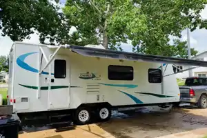 Relaxing at Emerald Bay Travel Trailer 