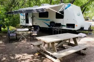 Relaxing at Emerald Bay Travel Trailer 