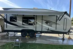 Fully self contained toy hauler with on board fuel and generator, great for bikes and quads 