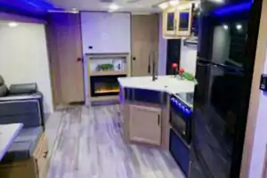The Berger family Forest River Alpha wolf Travel Trailer
