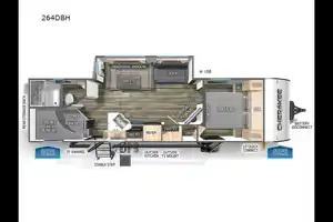 Fireside RV's 2021 Forest River Gray Wolf Cherokee Limited 264DBH Bunkhouse - LMI1154