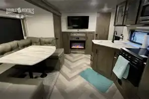 WILDWOOD X-LITE Bunkhouse w/ Keyless Entry, Private Master & Elec Fireplace