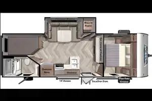 WILDWOOD X-LITE Bunkhouse w/ Keyless Entry, Private Master & Elec Fireplace