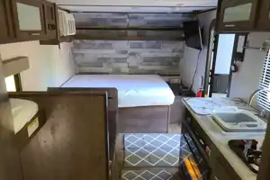 Kid Approved Camper Rental with Fireplace