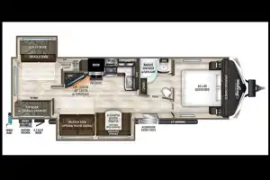 Family friendly 35FT Travel Trailer with Bunk room