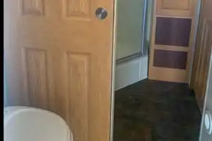 Perfect getaway keystone hideout rv there yet seperate bathroom entrance easier for the kids to stay sleeping !!