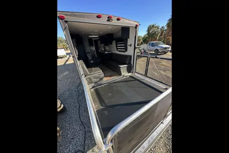 Grey 22-RR Grey Wolf Toy Hauler rear drop patio with gate