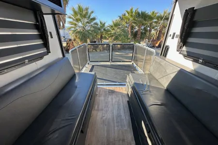 Grey 22-RR Grey Wolf Toy Hauler rear drop patio with gate