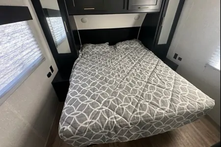 Grey 22-RR Grey Wolf Toy Hauler rear drop patio with gate