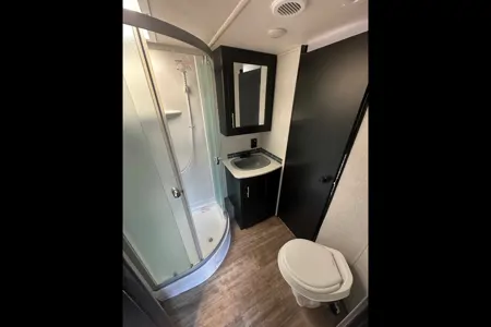 Grey 22-RR Grey Wolf Toy Hauler rear drop patio with gate