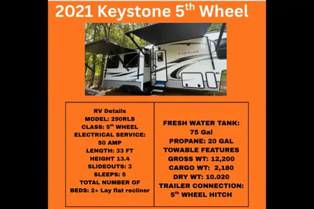 Luxe 2021 Cougar Cove 5th Wheel