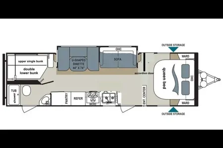 28' Kodiak Bunkhouse South Division RV