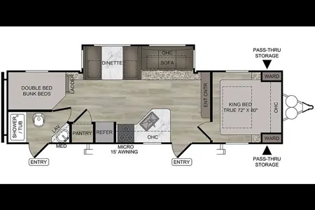 34ft camper sleeps 8-9 (delivery required)