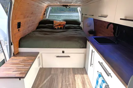 Heated! XL Bed (6ft 8" long) Solar-Powered Cozy Modern Cabin on Wheels!