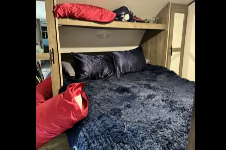 Linda’s 2022 travel trailer with bunkhouse & outdoor kitchen