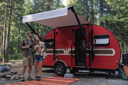 Cozy Red Winnie Drop • Not your typical travel trailer