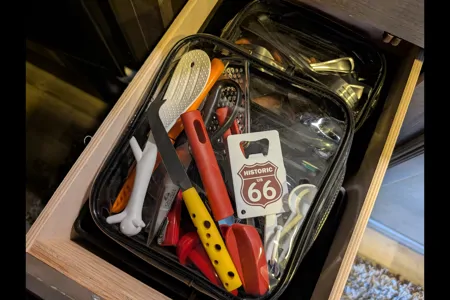 Cozy Red Winnie Drop • Not your typical travel trailer