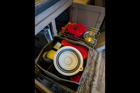 Cozy Red Winnie Drop • Not your typical travel trailer