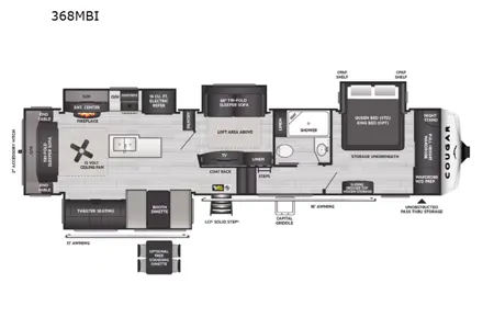 22' Keystone Cougar 368MBI Fifth Wheel