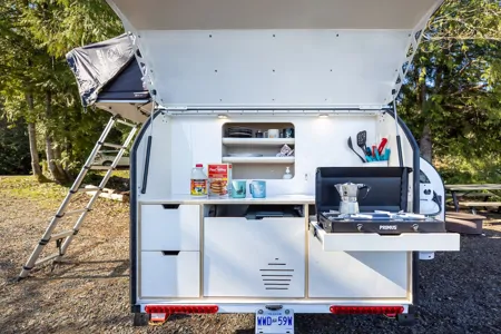 DROPLET Teardrop Trailer [sleeps 2 - 4] - with rooftop tent