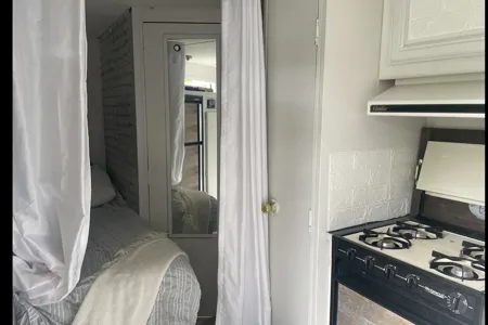 Bill & Shans rustic cozy cottage on wheels 
