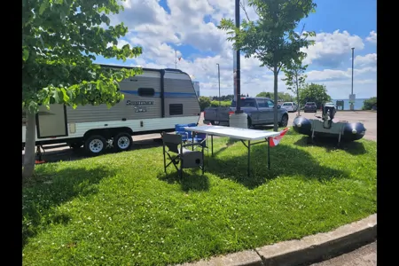 2021!! MOTORIZED FISHING BOAT! E-BIKES! MOVIE PROJECTOR! BBQs! Moe's KZ Sportsmen 190 Toyhauler