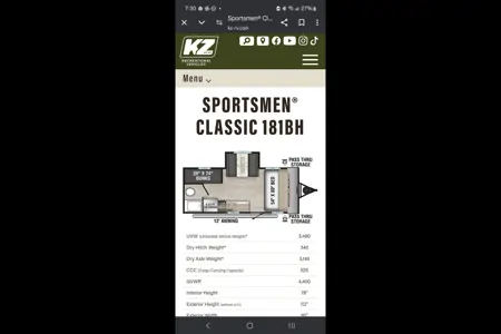Clean KZ Sportsmen Travel Trailer