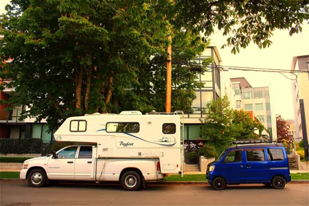 Tanuki, Island Micro Campers. Vintage Japanese Kei Truck (Daihatsu Hijet).