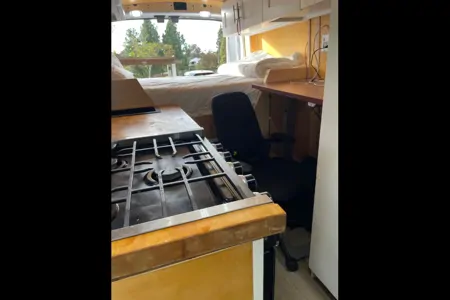 All-Electric 2023 Ford Camper van with Wifi, Office & Comforts!