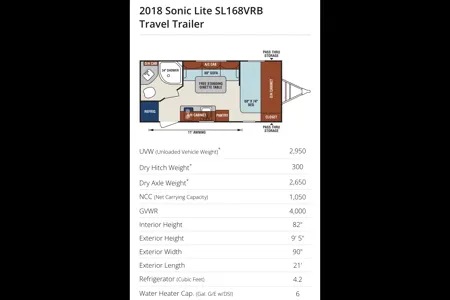 Affordable Getaway Sonic Ultra Lite SL168VRB Travel Trailer