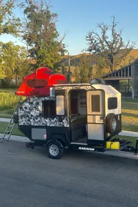 Camo Standy Karavan Micro Trailer w/ Rooftop Tent