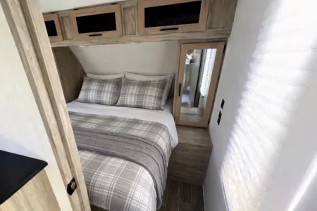 Forest River Travel Trailer private bedroom and bunkhouse