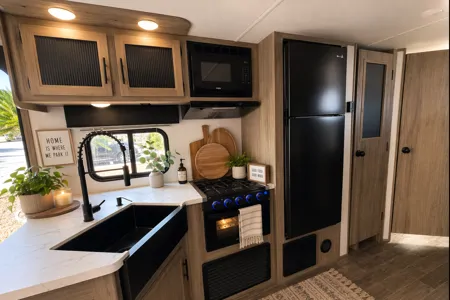 Forest River Travel Trailer private bedroom and bunkhouse
