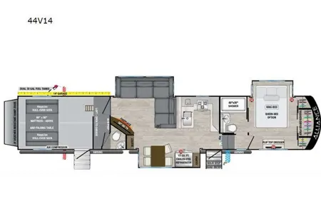 DELIVERED Motorcycle-golf Alliance RV 44V14 TOY Hauler