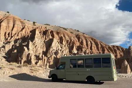 Luxury School Bus Conversion with 3 seatbelts!
