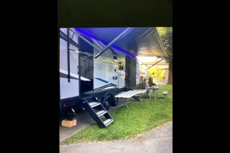 Bunkhouse Trailer fully furnished and delivered with Blackstone-Pellet smoker available