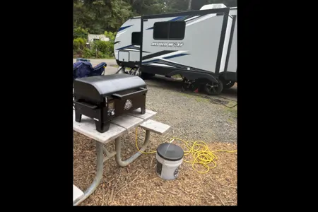 Bunkhouse Trailer fully furnished and delivered with Blackstone-Pellet smoker available