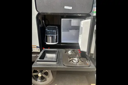 Bunkhouse Trailer fully furnished and delivered with Blackstone-Pellet smoker available