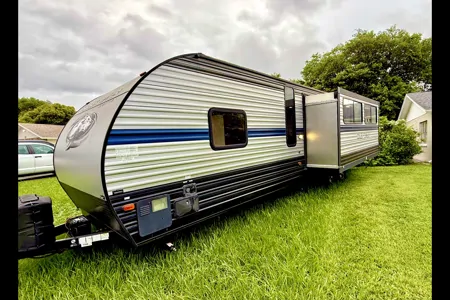 Blue Haven Bunk House Outside Kitchenette  Forest River Te29 Travel Trailer