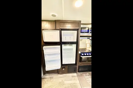 Blue Haven Bunk House Outside Kitchenette  Forest River Te29 Travel Trailer