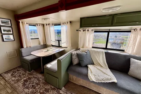 26’Family friendly RV set up at Jackpine Lake Wilderness Resort