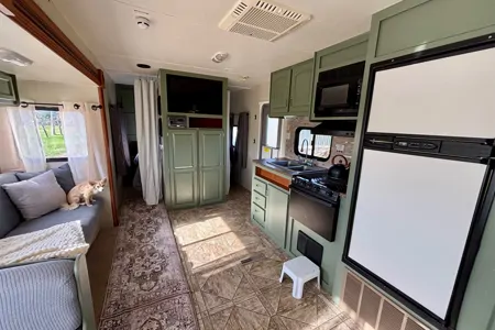 26’Family friendly RV set up at Jackpine Lake Wilderness Resort