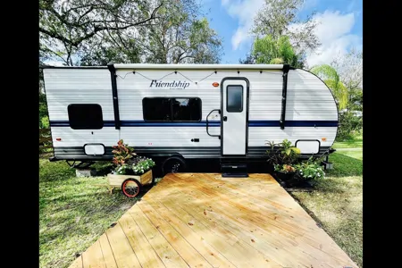 Home sweet home on a travel trailer