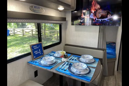 Home sweet home on a travel trailer