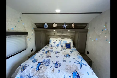 Home sweet home on a travel trailer