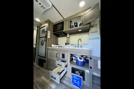 Home sweet home on a travel trailer